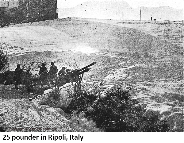 Rhodesian 25 pounder in Italy