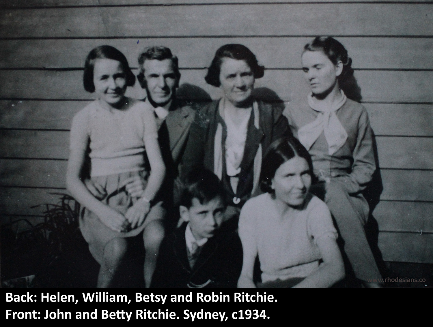 William Ritchie with family in Sydney before they departed in 1934 to Umtali