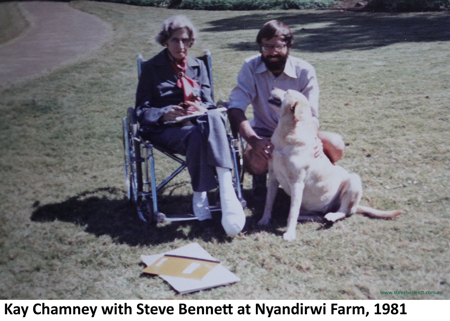 Kay Chamney and Steve Bennett in garden at Nyandirwi Farm when asking for Lynn's hand in marriage in 1981